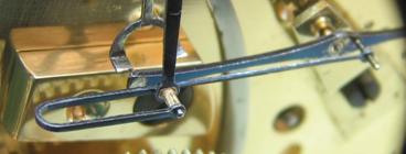 Close up of the escapement